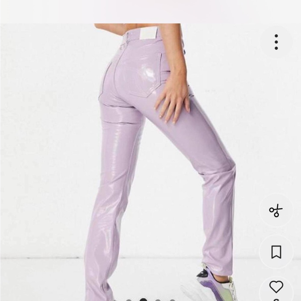Fiorucci Lavender Vinyl Straight-Leg Pants